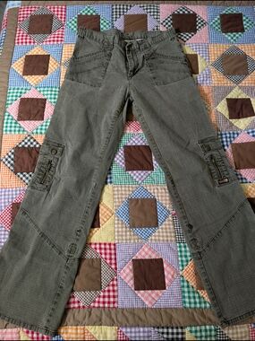 Prana Olive Green Cargo Flare Pants